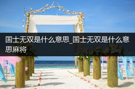 国士无双是什么意思_国士无双是什么意思麻将
