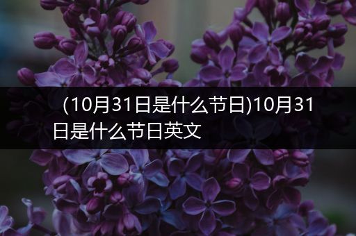 （10月31日是什么节日)10月31日是什么节日英文
