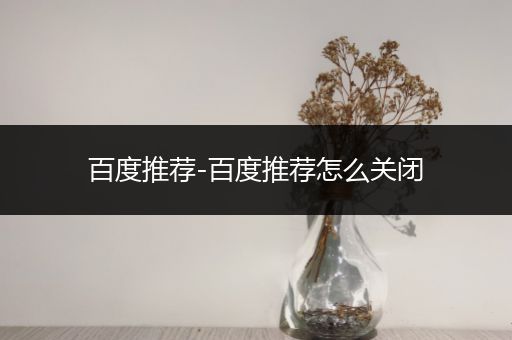 百度推荐-百度推荐怎么关闭