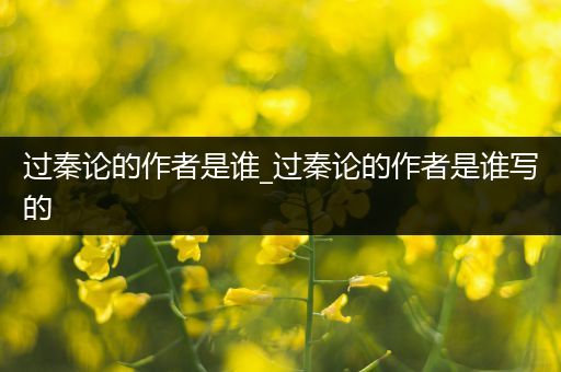 过秦论的作者是谁_过秦论的作者是谁写的