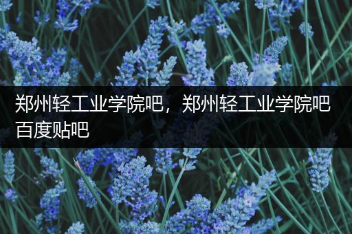 郑州轻工业学院吧，郑州轻工业学院吧 百度贴吧