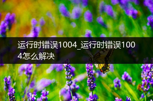 运行时错误1004_运行时错误1004怎么解决