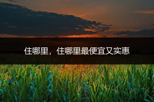 住哪里,住哪里最便宜又实惠