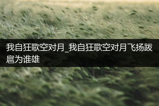 我自狂歌空对月_我自狂歌空对月飞扬跋扈为谁雄