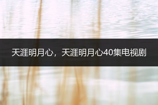 天涯明月心,天涯明月心40集电视剧