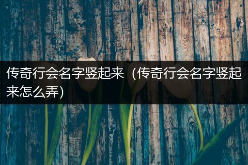 传奇行会名字竖起来(传奇行会名字竖起来怎么弄)