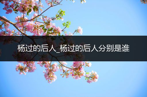 杨过的后人_杨过的后人分别是谁