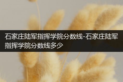 石家庄陆军指挥学院分数线-石家庄陆军指挥学院分数线多少