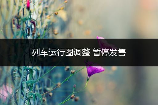 列车运行图调整 暂停发售
