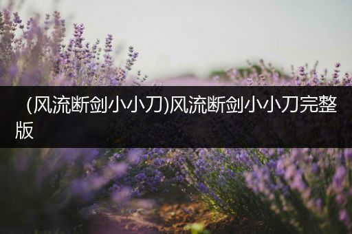 (风流断剑小小刀)风流断剑小小刀完整版