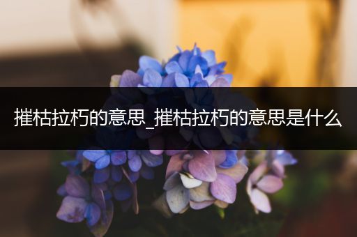 摧枯拉朽的意思_摧枯拉朽的意思是什么