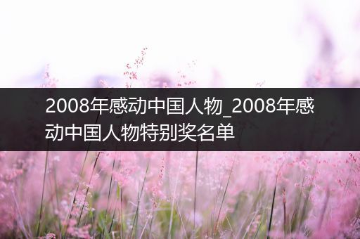 2008年感动中国人物_2008年感动中国人物特别奖名单