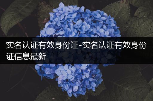 实名认证有效身份证-实名认证有效身份证信息最新
