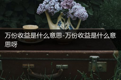 万份收益是什么意思-万份收益是什么意思呀