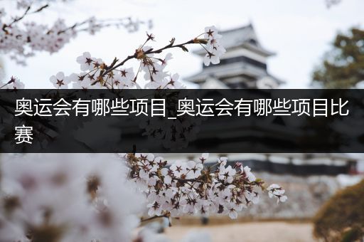 奥运会有哪些项目_奥运会有哪些项目比赛