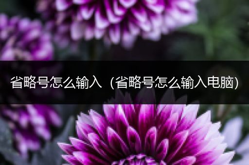 省略号怎么输入(省略号怎么输入电脑)