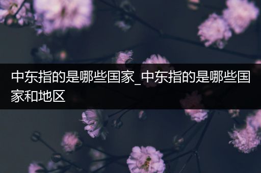 中东指的是哪些国家_中东指的是哪些国家和地区