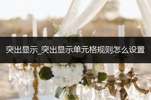 突出显示_突出显示单元格规则怎么设置