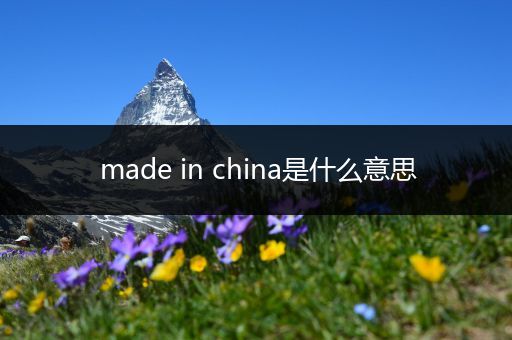 made in china是什么意思