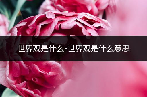世界观是什么-世界观是什么意思
