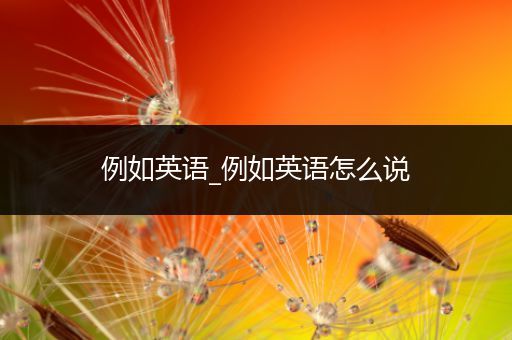 例如英语_例如英语怎么说