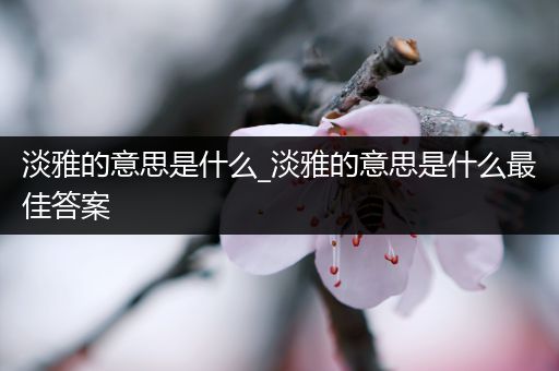 淡雅的意思是什么_淡雅的意思是什么最佳答案