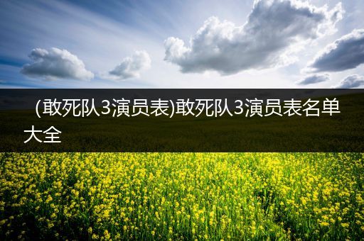 (敢死队3演员表)敢死队3演员表名单大全