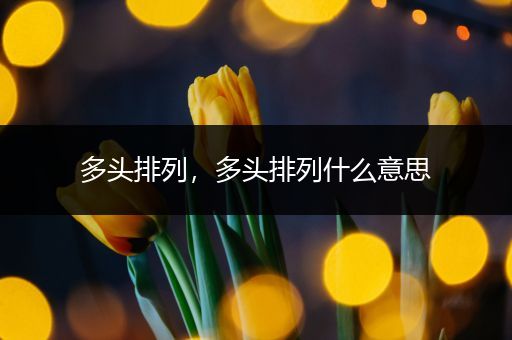 多头排列,多头排列什么意思