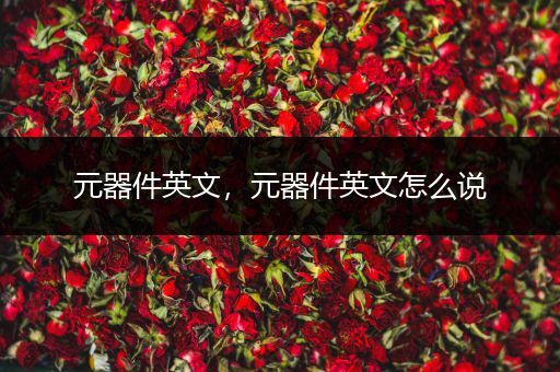 元器件英文，元器件英文怎么说