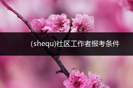 （shequ)社区工作者报考条件