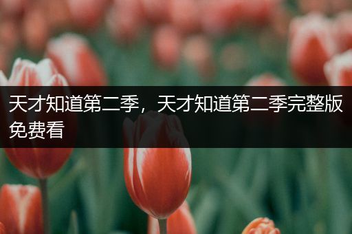 天才知道第二季，天才知道第二季完整版免费看