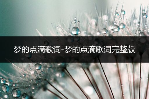 梦的点滴歌词-梦的点滴歌词完整版
