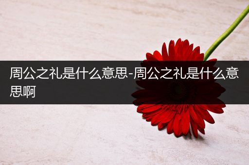 周公之礼是什么意思-周公之礼是什么意思啊