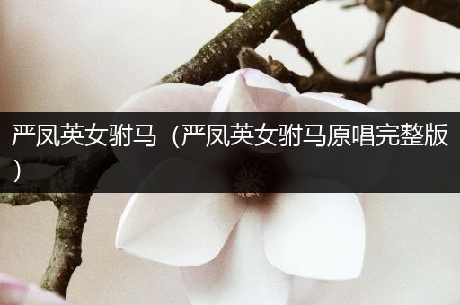 严凤英女驸马(严凤英女驸马原唱完整版)