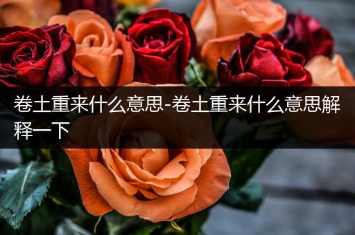 卷土重来什么意思-卷土重来什么意思解释一下