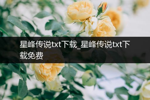 星峰传说txt下载_星峰传说txt下载免费