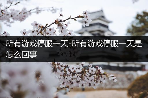 所有游戏停服一天-所有游戏停服一天是怎么回事