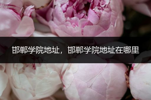 邯郸学院地址,邯郸学院地址在哪里