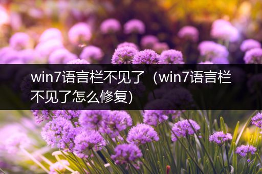 win7语言栏不见了(win7语言栏不见了怎么修复)