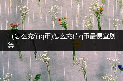 (怎么充值q币)怎么充值q币最便宜划算