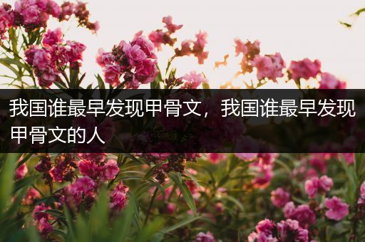 我国谁最早发现甲骨文，我国谁最早发现甲骨文的人