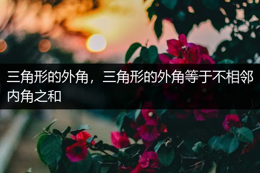 三角形的外角，三角形的外角等于不相邻内角之和