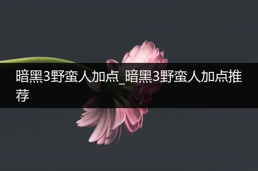 暗黑3野蛮人加点_暗黑3野蛮人加点推荐