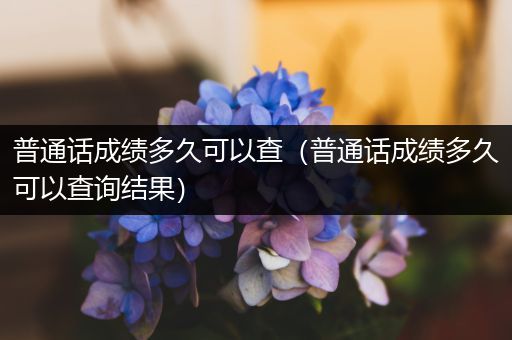 普通话成绩多久可以查(普通话成绩多久可以查询结果)