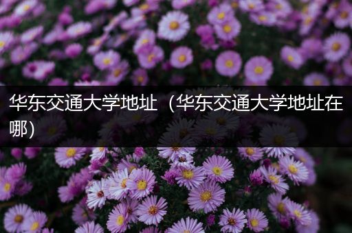 华东交通大学地址(华东交通大学地址在哪)