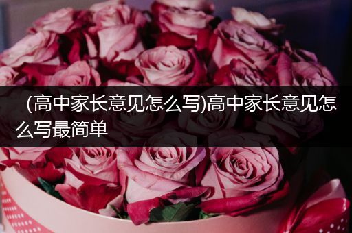 (高中家长意见怎么写)高中家长意见怎么写最简单