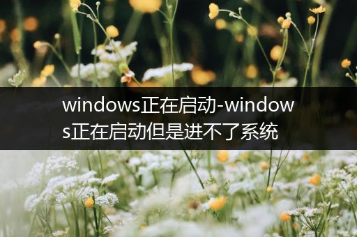 windows正在启动-windows正在启动但是进不了系统