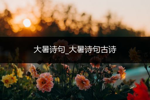 大暑诗句_大暑诗句古诗