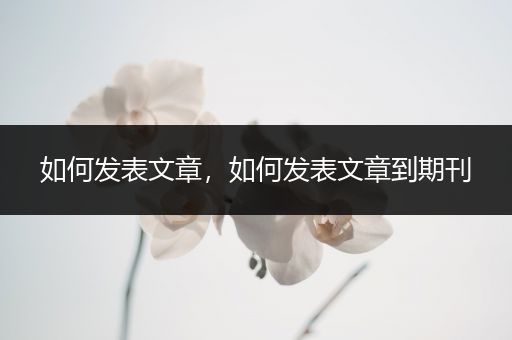 如何发表文章,如何发表文章到期刊