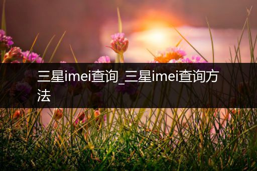 三星imei查询_三星imei查询方法